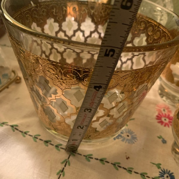 Vintage 22k Culver bar set ice bucket and 4 glasses - Picture 7 of 10